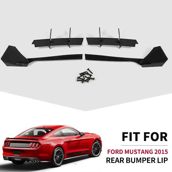For 2018-2021 Ford Mustang Glossy Black Rear Diffuser & Rear Side For 2018-2021 Ford Mustang Glossy Black Rear Diffuser & Rear Side