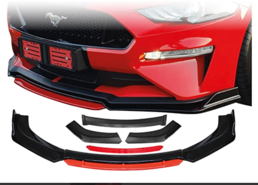 Universal 4 Piece Front Lip with Red Insert
