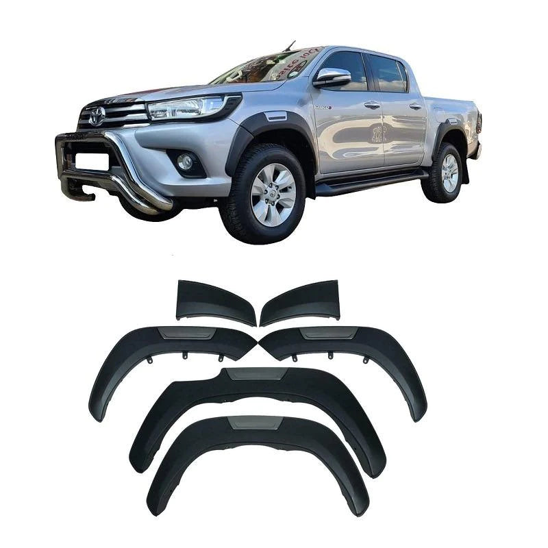 Toyota Hilux 2020+ OEM Fender Flares Matte Black & Silver Low Spec