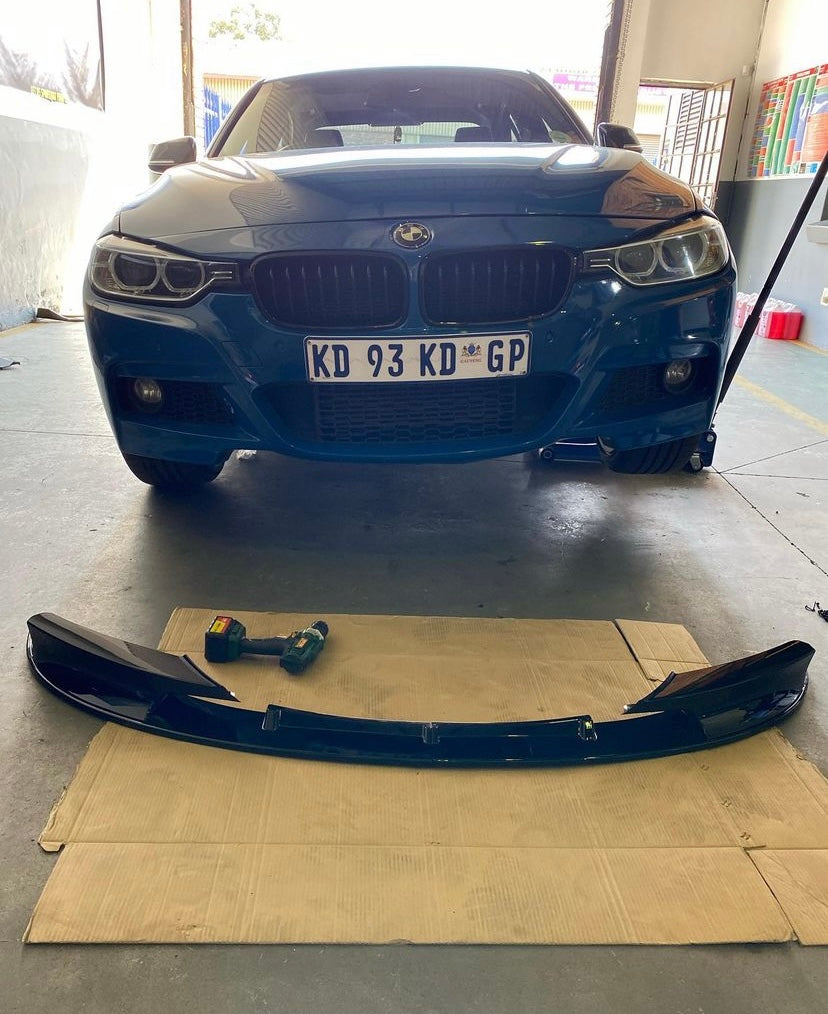 BMW F30 Piano Black M-Performance Front Lip Spoiler