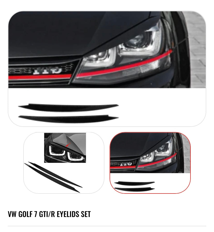 VW Golf 7 GTI/R Gloss Black Eyelids Set