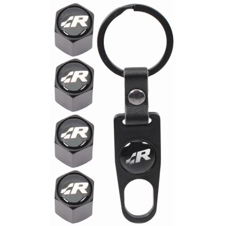R Line Valve Cap Set with Key Ring Racing