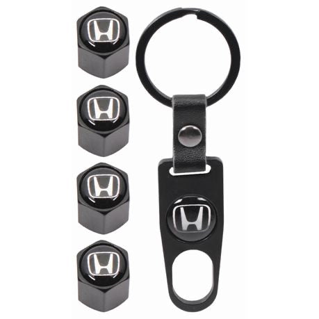 Honda Valve Cap and Key Ring Set