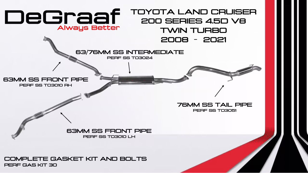 Toyota Land Cruiser 200 4.5D V8 Degraaf BOBW Performance Exhaust