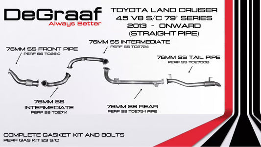 Toyota Land Cruiser 79 Single Cab 4.5D V8 Degraaf LAP Performance Exhaust straight pipe