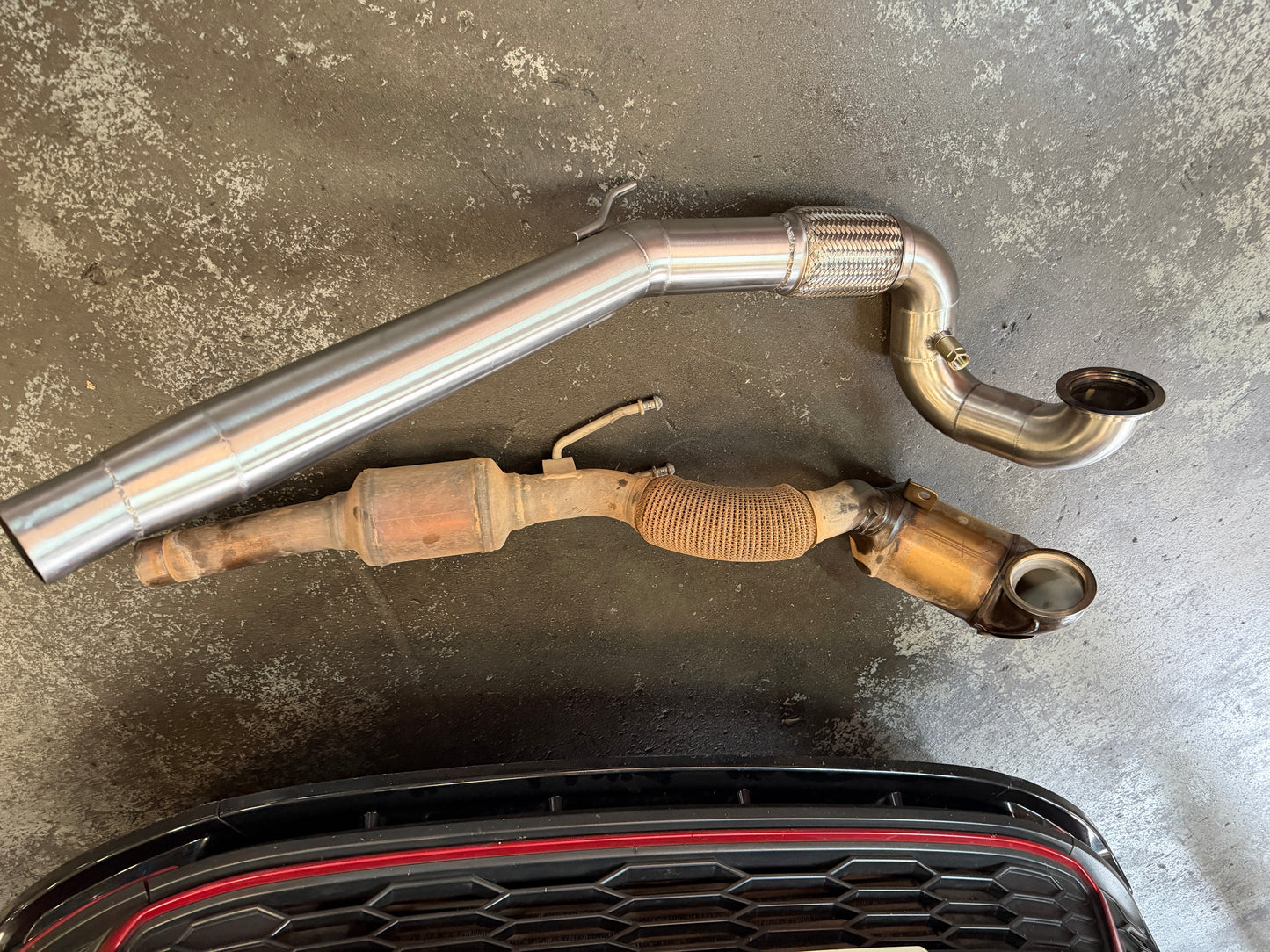 VW AW Polo GTI stainless steel bolt on downpipe Downpipe