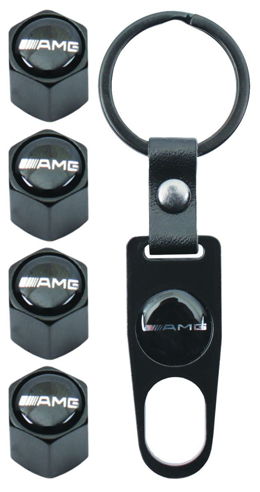Mercedes AMG Valve Cap and Key Ring Set