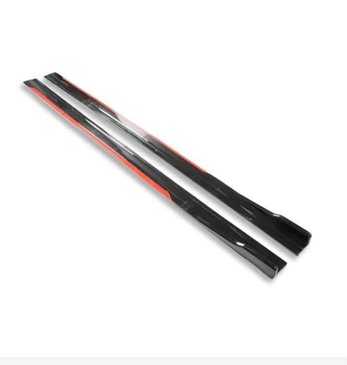 Universal 4-Piece Side Skirts with Red Trim
