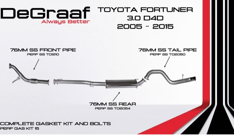 Toyota Fortuner D4D Vigo Degraaf BOBW Performance Exhaust