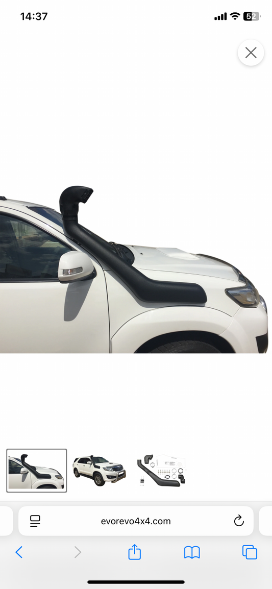 Toyota Hilux 2005 - 2015 Plastic Black Snorkel