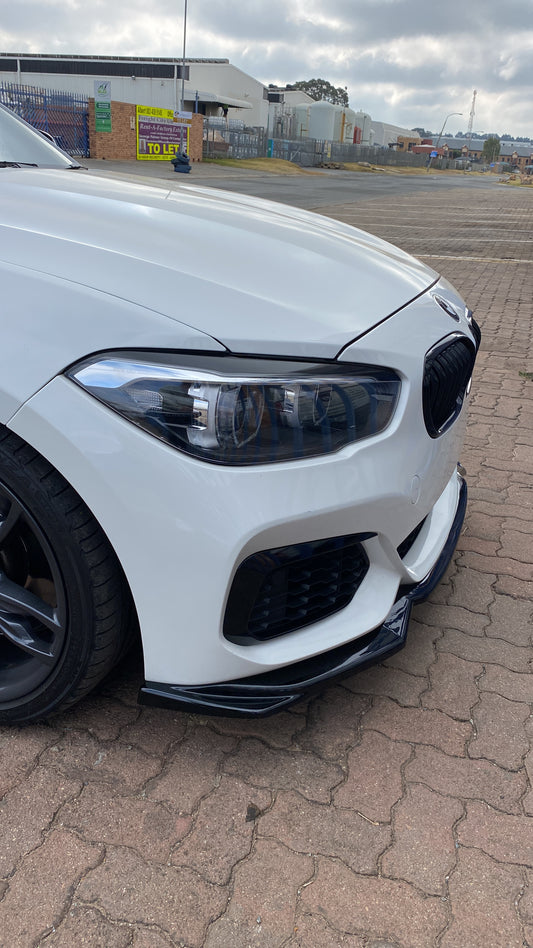 BMW F20 1 piece Maxton Style V2 Gloss Black Front Lip