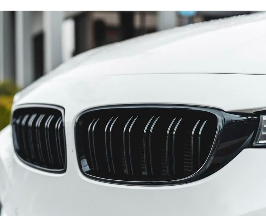 BMW F32 4-Series Piano Black Double Slat Kidney Grille