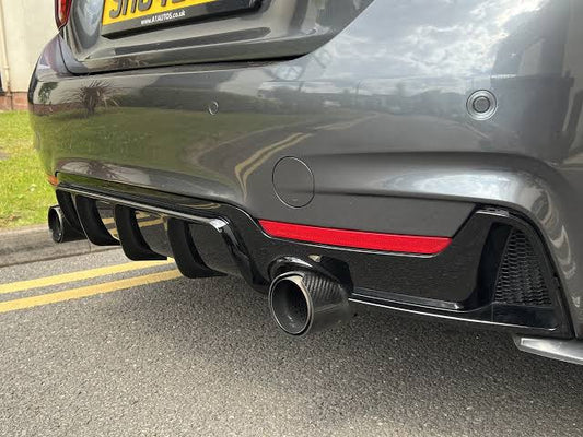 BMW 4 Series F32 / F36 - Rear Diffuser Dual Exit Single Pipe Gloss Black