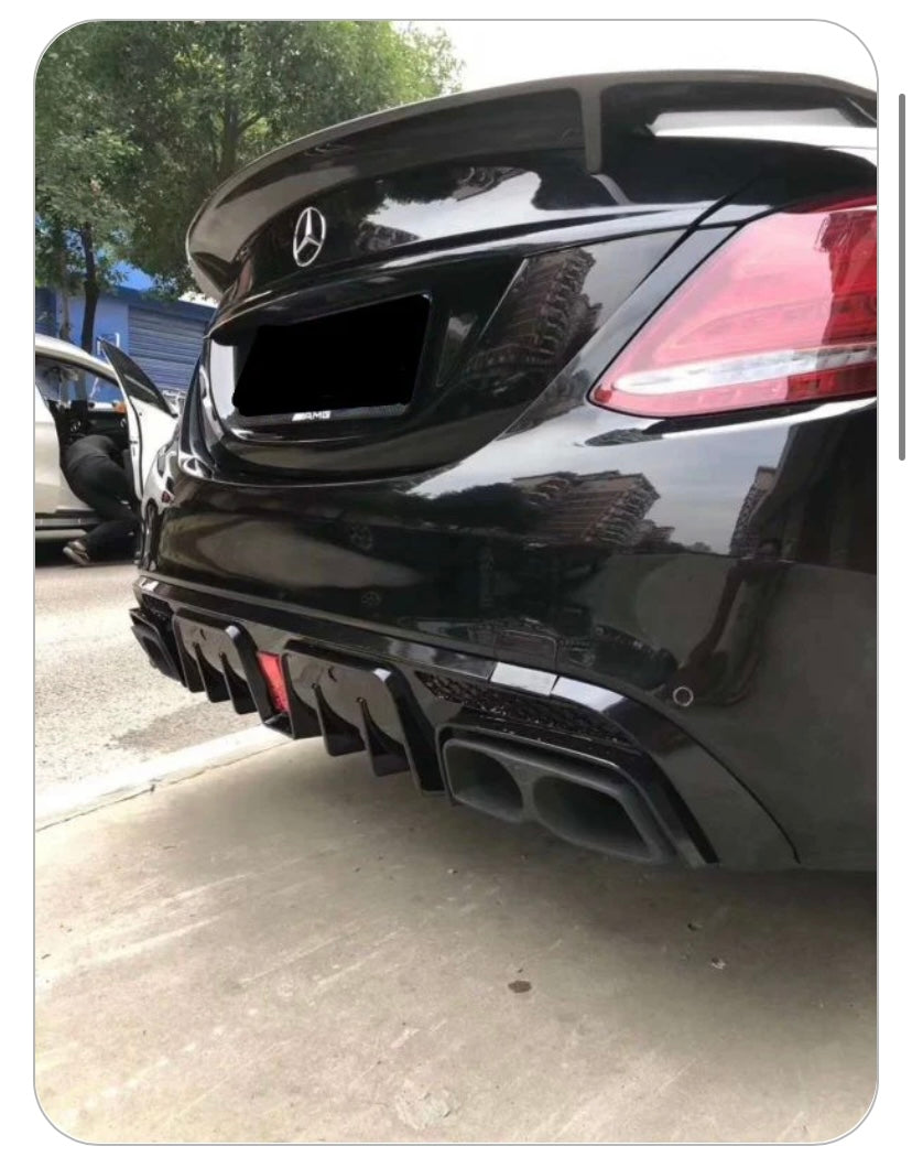 Mercedes C-Class W205 To Brabus Style Diffuser With Tailpipes