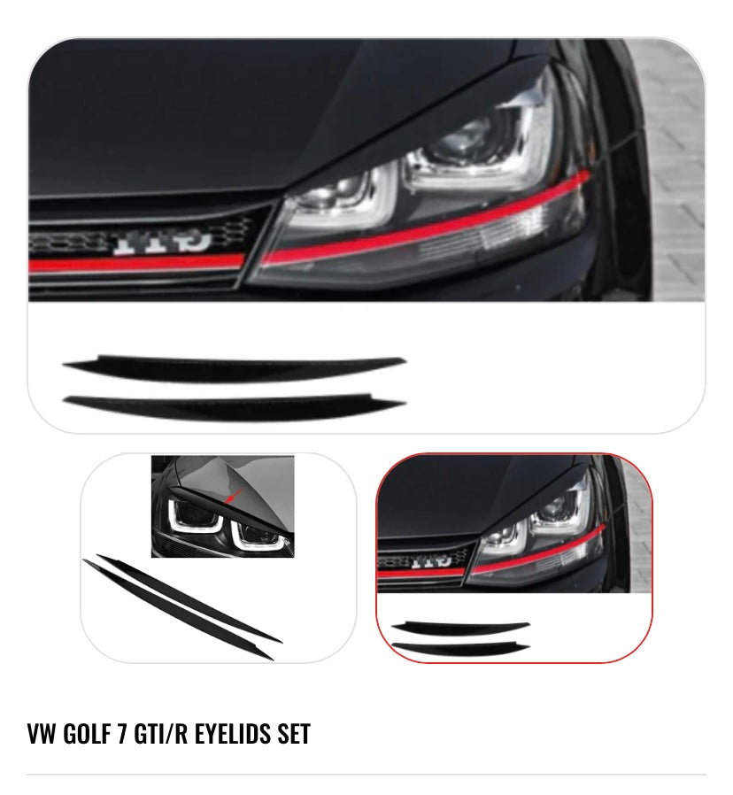 VW GOLF 7 GTI/R Gloss Black Eyelids Set