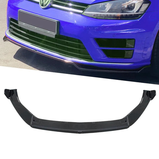 VW Golf 7 GTI / R Gloss Black Maxton Style Plastic 1-Piece Front Spoiler