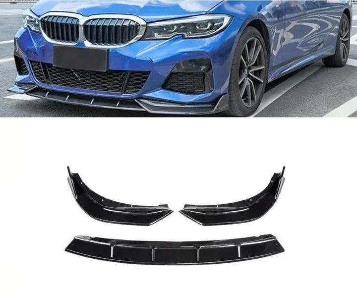 BMW G20 3-Series (2019-On) Gloss Black 3- Piece Front Spoiler