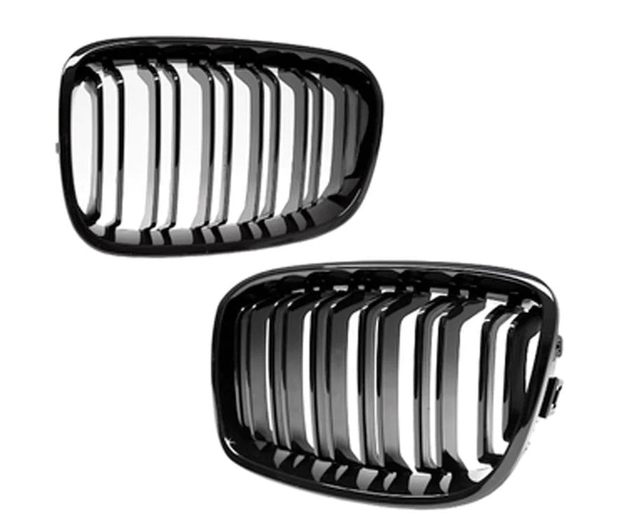 BMW F20 1-Series Piano Black Double Slat Kidney Grille (15-19)