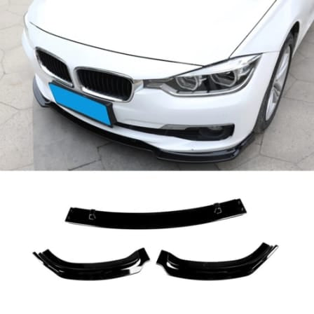 BMW F30 Non M-Sport Gloss Black 3 Piece Front Lip