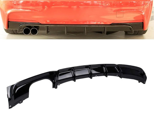 BMW F30 3-Series (12-On) Gloss Black Plastic Rear Diffuser
